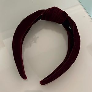 LELE SADOUGHI burgundy velvet headband top knot